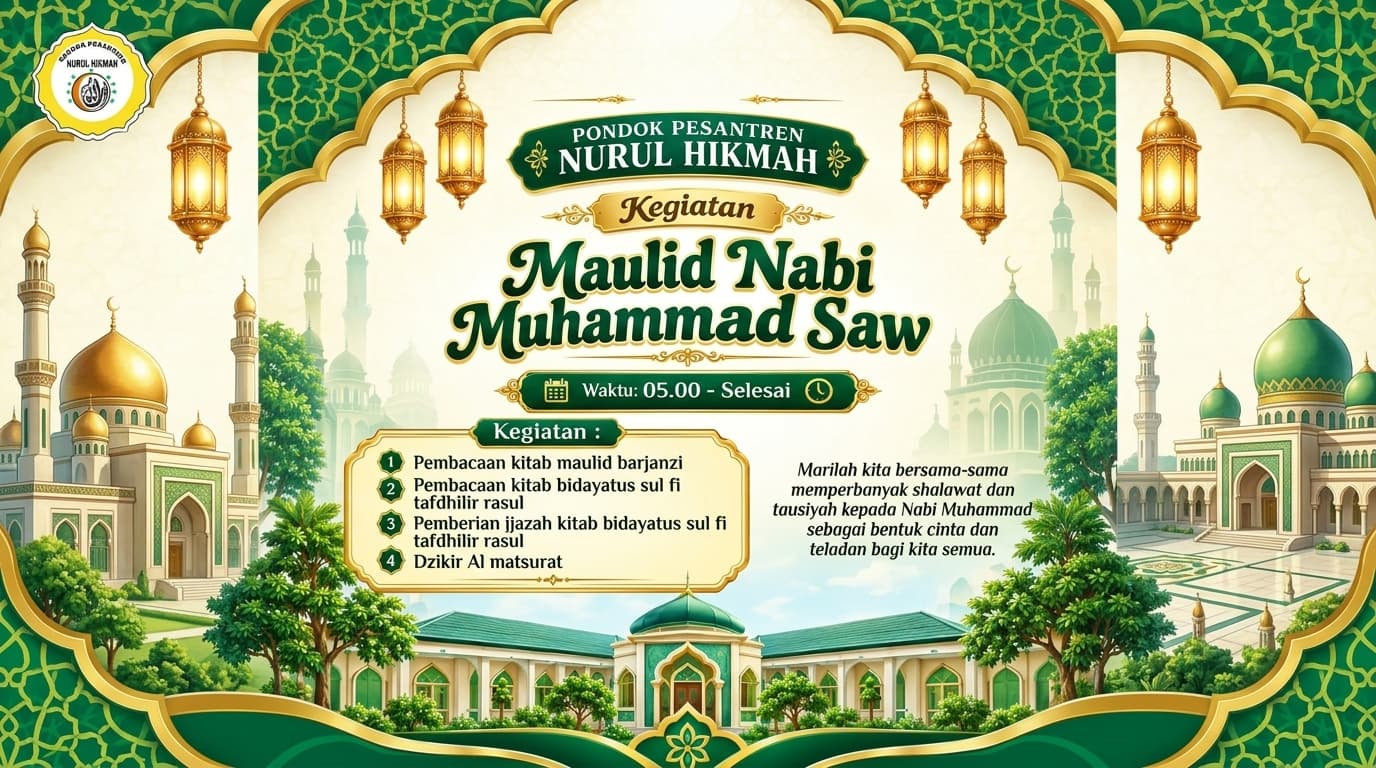 Peringati Maulid Nabi Muhammad SAW, Santri Pondok Pesantren Nurul Hikmah Larut dalam Kekhusyukan dan Tradisi Keilmuan